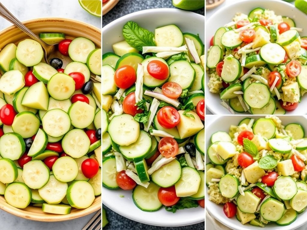 Different Cucumber Salad images